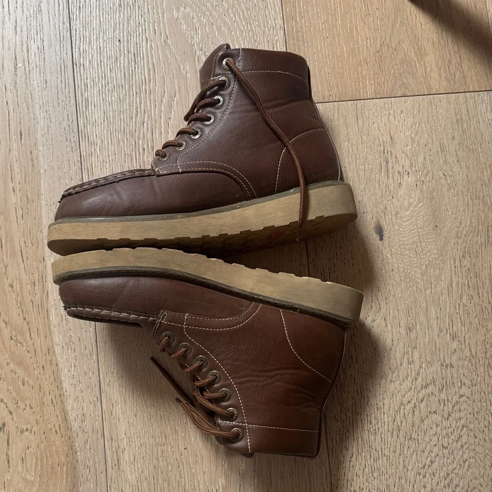 Lugz Men's Brown Leather Chukka Moc Toe Boots